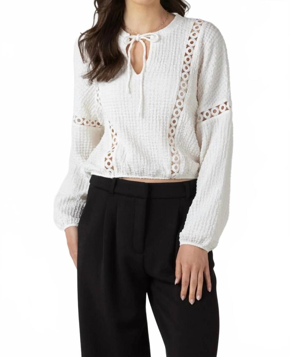 NEW DEX lace inset blouse in white